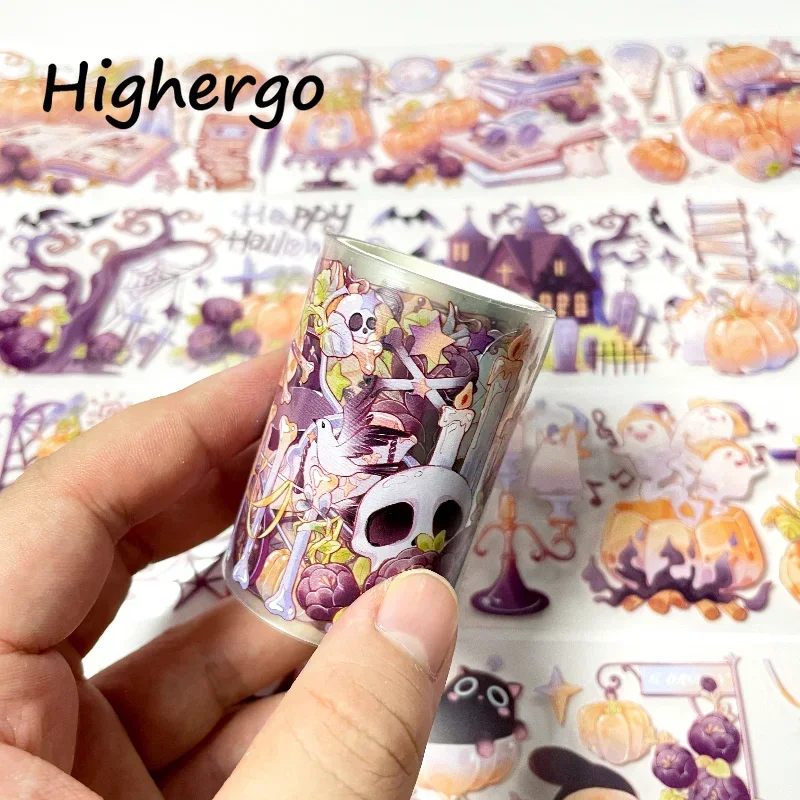 5Rolls/Set PET Tape Halloween Washi Masking Tape Decorative Adhesive Stickers For Scrapbooking Journal Aesthetic Stationery 6
