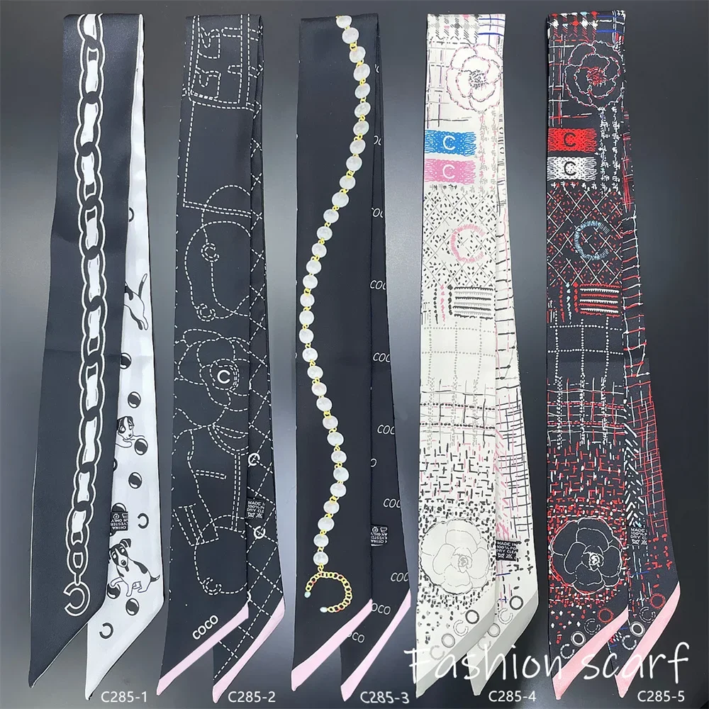 Koreanische vielseitige Kette Quaste hochwertige Maulbeerseide Twill Seidenband Verpackung und Bindung Tasche Griff Band kleiner Schal – Detail 1