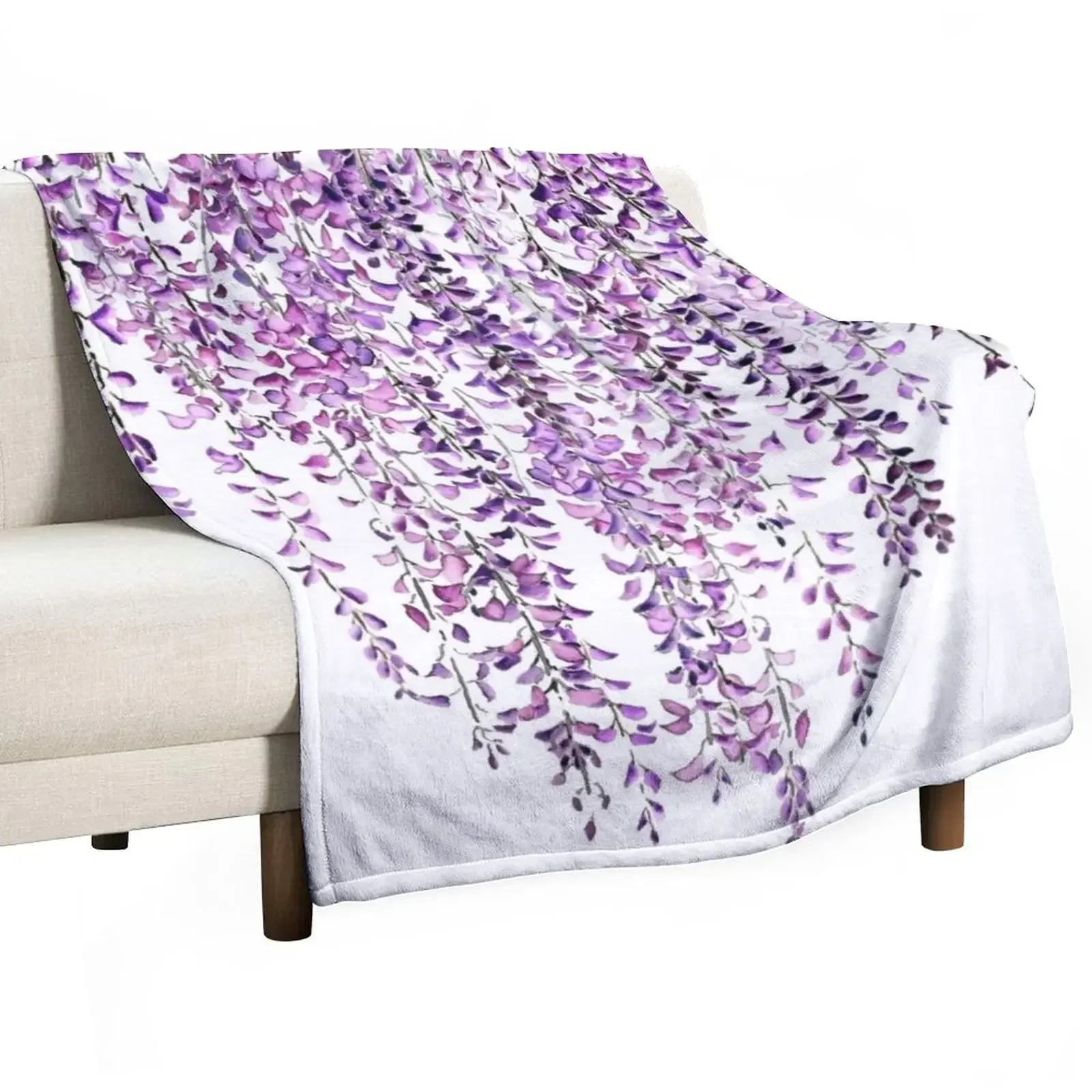 

purple wisteriain bloom Throw Blanket Custom Picnic Kid'S Decorative Beds Blankets