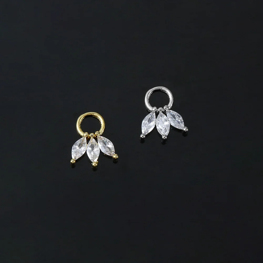 1pc Dangle Earrings For Women Zircon Crown Pendant Silver Color Stainless Steel Hoops Ear Cartilage Rook Piercing Jewelry CC193 2
