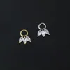1pc Dangle Earrings For Women Zircon Crown Pendant Silver Color Stainless Steel Hoops Ear Cartilage Rook Piercing Jewelry CC193 2