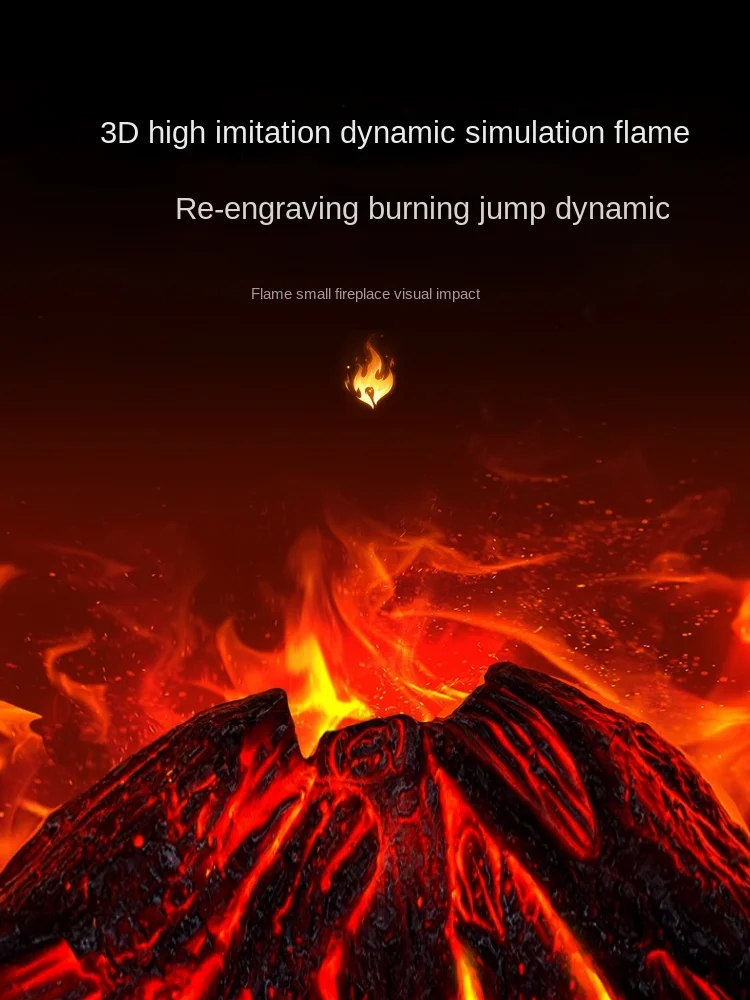 220V Camel graphene heater simulation flame small fireplace household energy-saving electric heater 5
