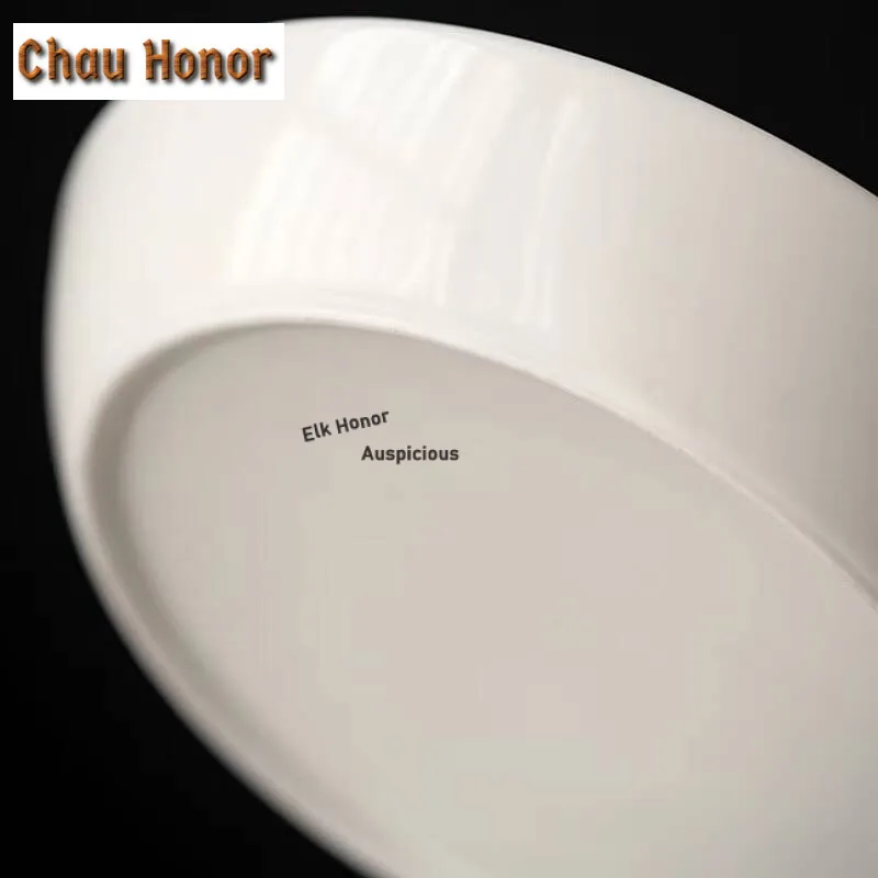 White Porcelain Tea Dry Hand-painted Butterfly Orchid Soaking Table Pot Holder Household KungFu Tea Set Accessories Tea Ceremony