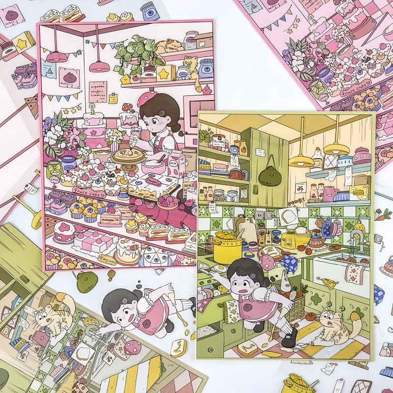Card Lover 3Pcs [일상 생활 시리즈] 미니 샵 테마 DIY 공예 문구 저널링 스크랩북 용품 장식 스티커
