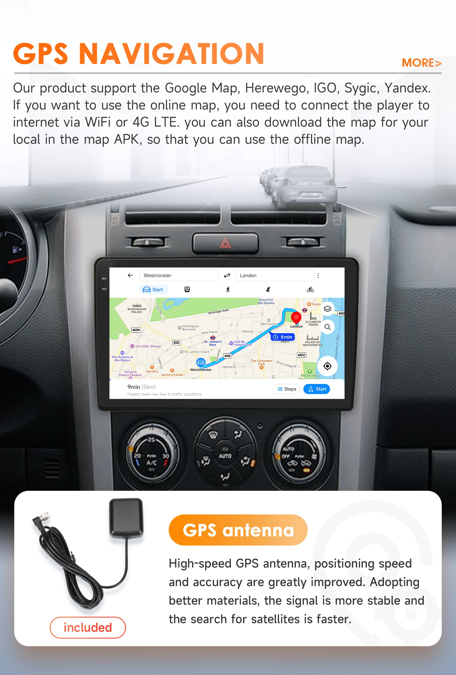 Hizpo 8Core 360Kamera Android 14 Autoradio für Suzuki Grand Vitara 3 2005-2015 CarPlay GPS DSP 4G BT von Qualcomm Snapdragon 6115 – Detail 31