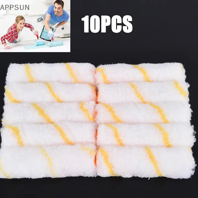 10pcs 4 inch Craft Paint Foam Rollers Decorative Corner Roller Sponge Tool Sets