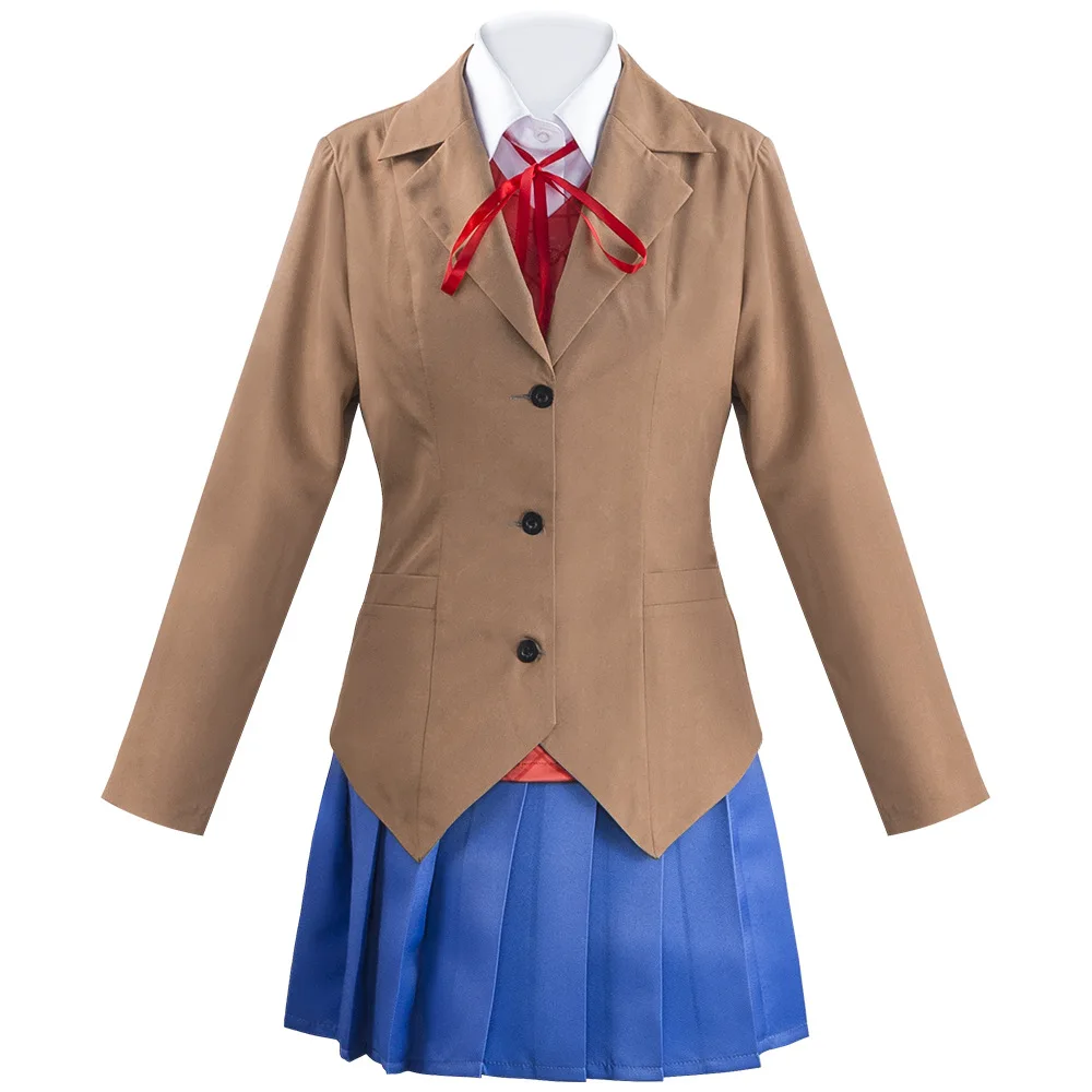 

Anime Dokidoki Doki Doki Literature Club Monika Cosplay Sayori Yuri Natsuki Cosplay Costume Wig Women Girl JK School Uniform