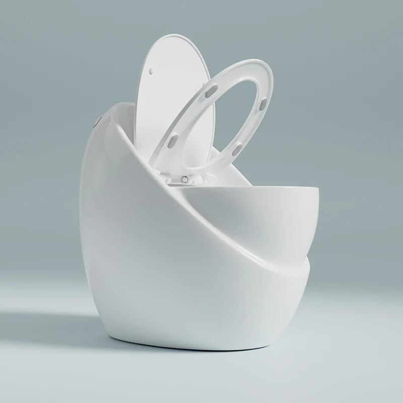 YYHC-White premium capsule egg-shaped sanitary ware Flush toilet bathroom ceramic siphon floor installation all-in-one 3