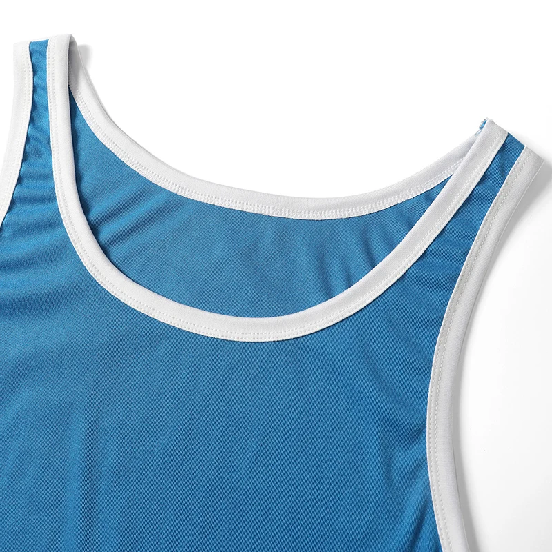 3/5 Piece Men's Fashion Color Matching Casual Vest Loose Plus Size Sports Running Fitness Shirt Teenagers Handsome Bottoming T