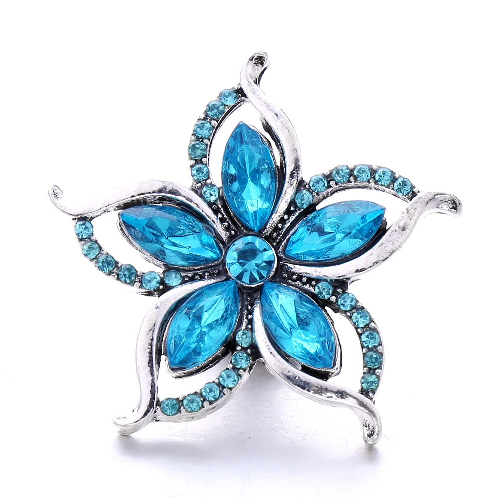 20pcs 18mm 20mm Snap Jewelry Star Rhinestone Metal Snap Button Bracelet Bangles Buttons