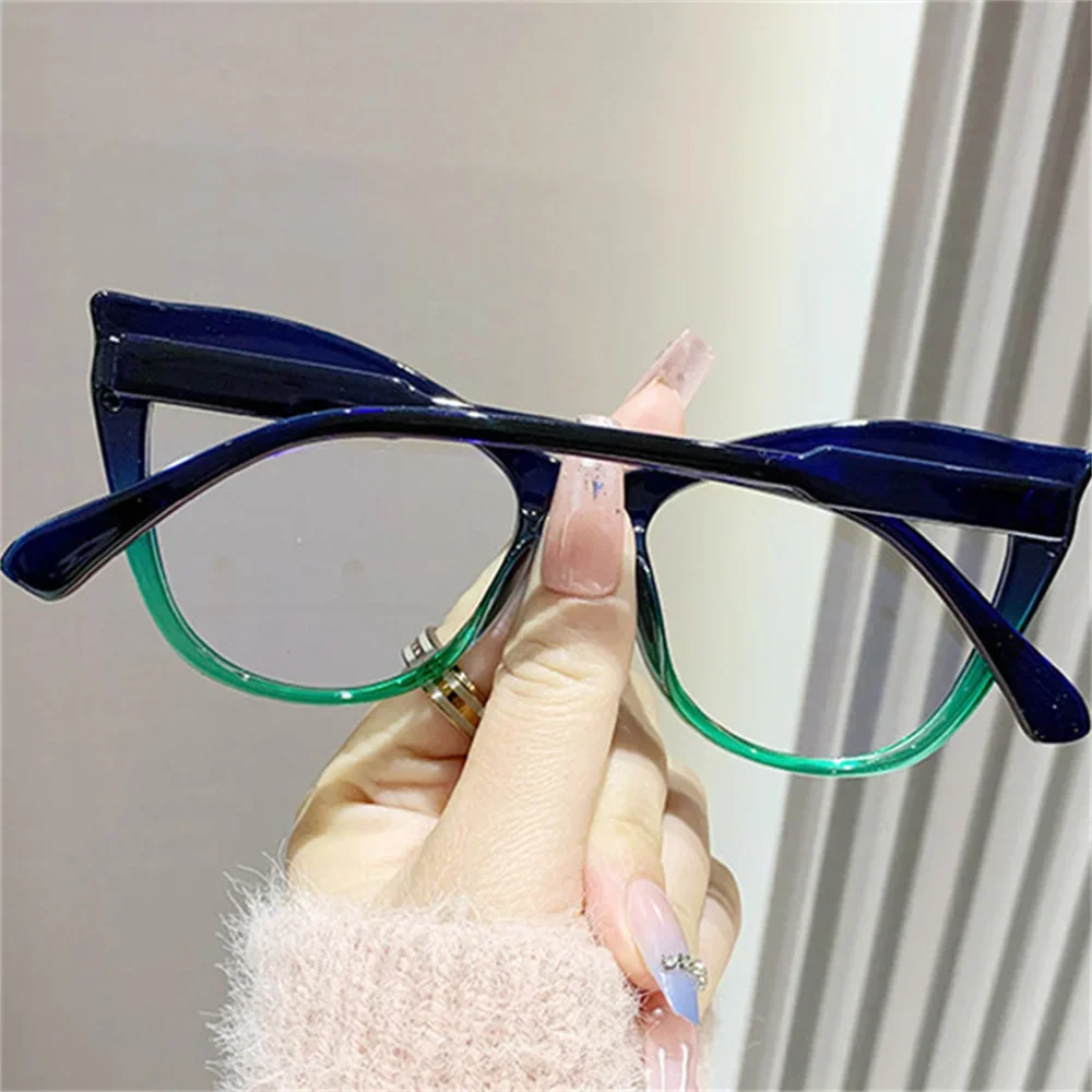 New Cat Eye Glasses Frame Women Fashion Gradient Color Eyeglass Frame Anti Blue Light Glasses Computer Goggles Gifts
