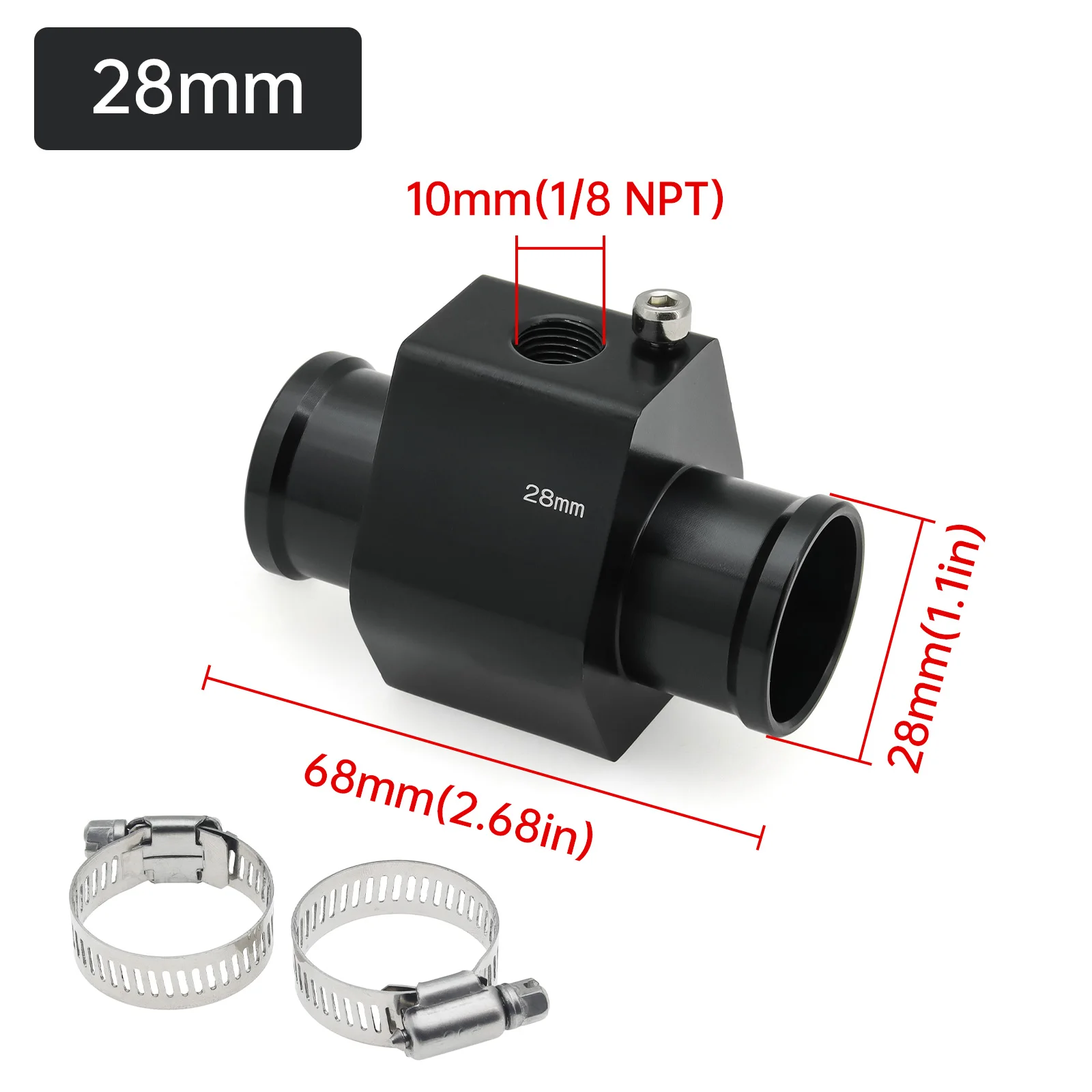 40-120 Celsius Auto 52mm Wassertemperaturanzeige mit Adapteranschluss Rohr Kühler 1/8NPT Sensor Racing Wassertank Füllstandsanzeige – Detail 12