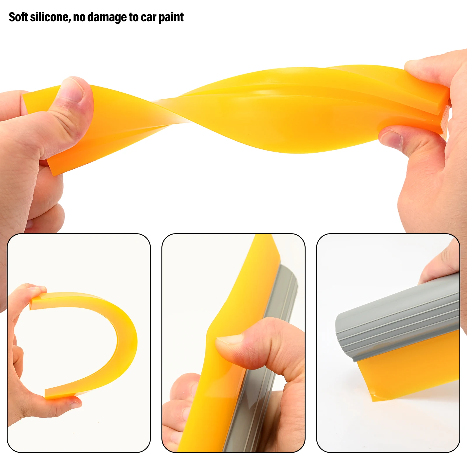 FOSHIO 23CM Wide Rubber Blade Ice Scraper Tube Handle Squeegee Car Mirror Home Glass Window Cleaning Tool Water Removal Wiper