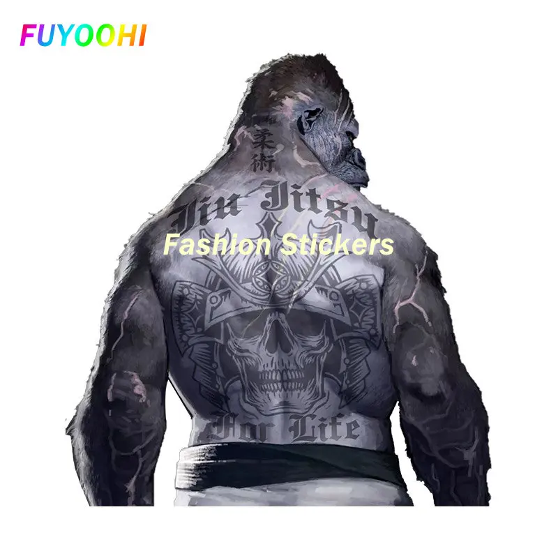 FUYOOHI Funny Stickers Jiu Jitsu King Chimpanzee Smash Samurai Fierce Car Stickers Waterproof Vinyl Decals Car Styling