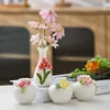 1pcs Handmade Creative Flower Vase Tea table decoration Flower vessels Small ornament Living room ceramic vase 4