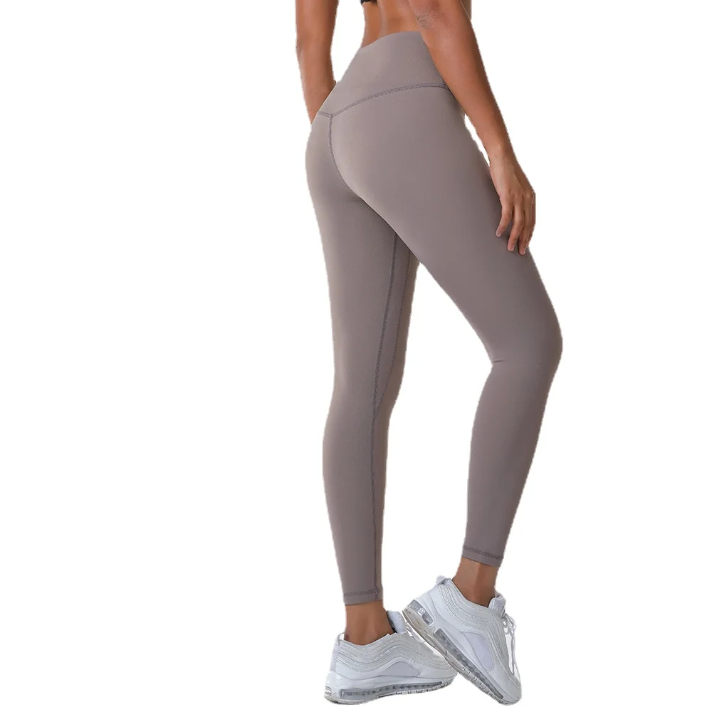 

Womens Double-sided Sanding Trousers High Waist Tight Running Pants