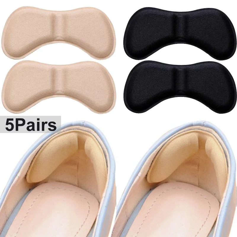 Heel Insoles 5 Pairs Heel Insoles Patch Pain Relief Anti-wear Cushion Pads Feet Care Heel Protector Adhesive Back Sticker Shoes Insert