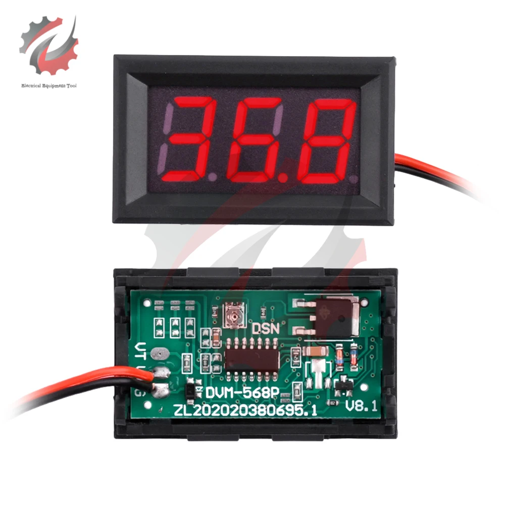 

0,56 - дюймовый светодиодный трехбитный индикаторный вольтметр DC 5 - 120 V миниатюрный вольтметр