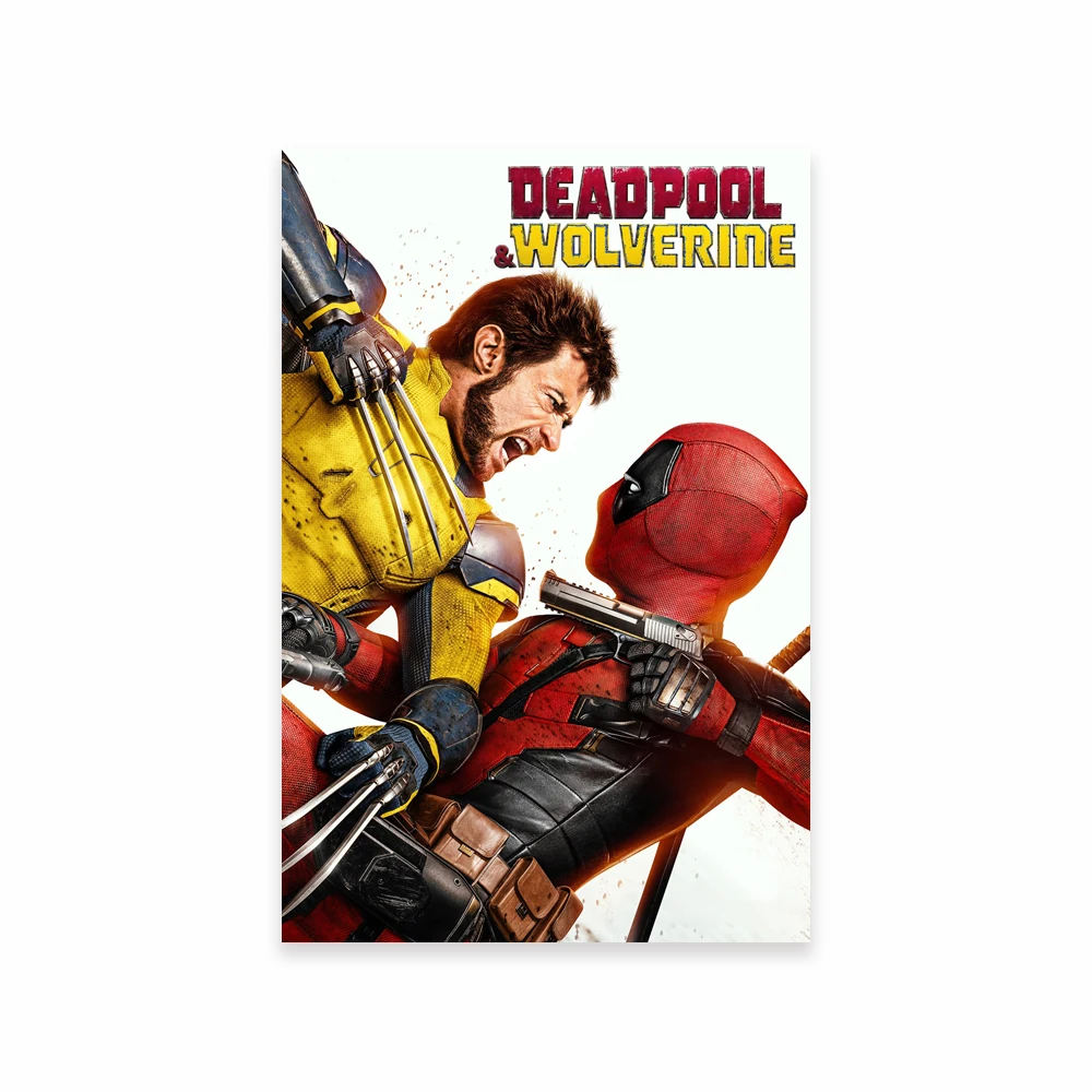 thumbnail image 1 of Póster de arte de pared de la película Deadpool y Wolverine de 2024, impresión artística de la película de superhéroes de Disney, pintura en lienzo colorida, decoración de la sala de lectura, 1 of 5