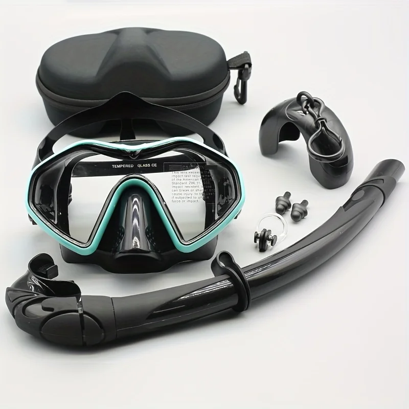 Professional adult silicone waterproof diving mask, diving mirror, anti fog floating diving set, large frame deep set