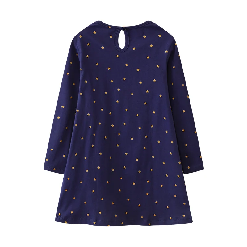 New Year Party Dress Hallowee Kids Dress Baby Girls Long Sleeves Christmas Deers Cotton Santa Claus Casual Clothes