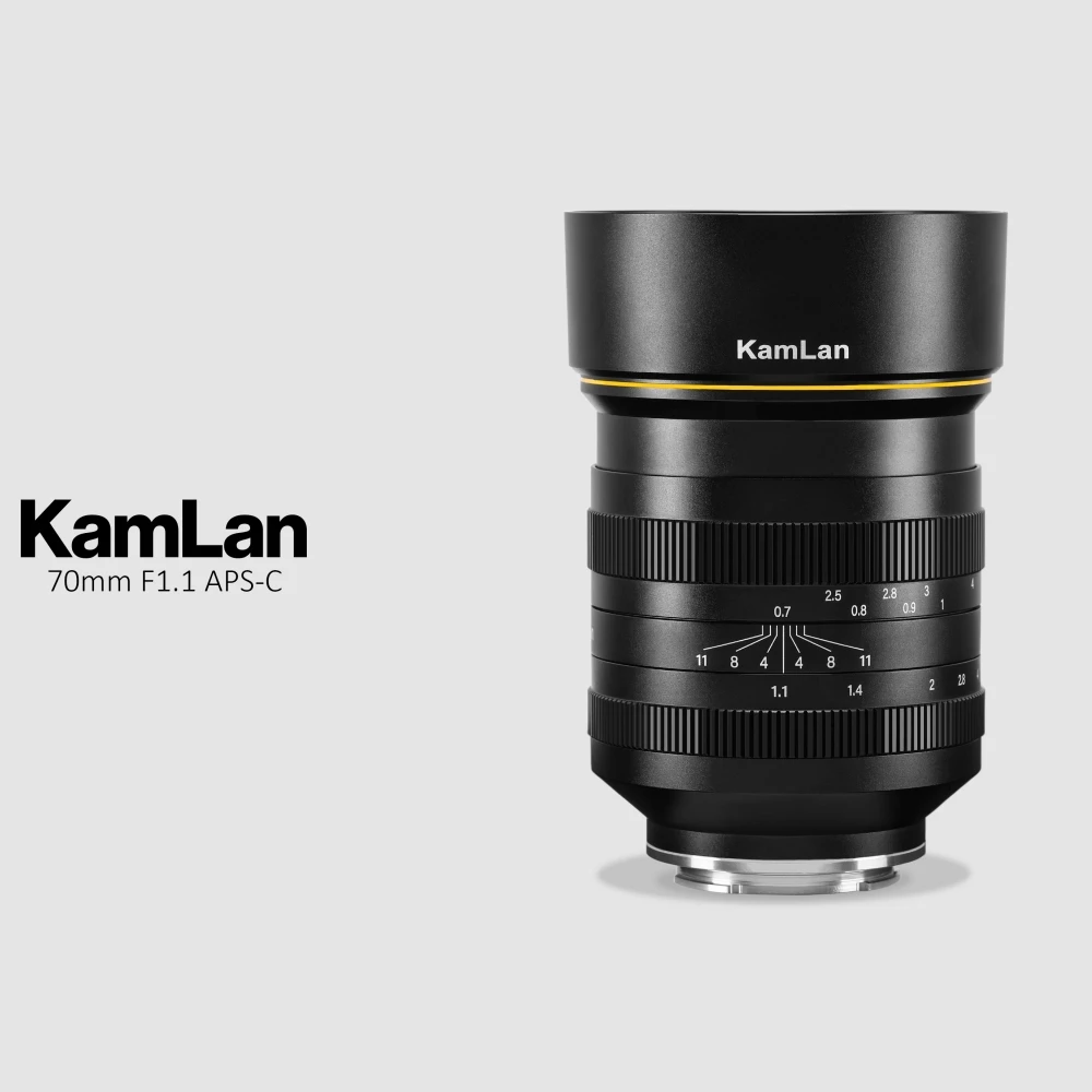 Kamlan 70mm F1.1 APS-C Manual Focus Lens Large Aperture For Canon