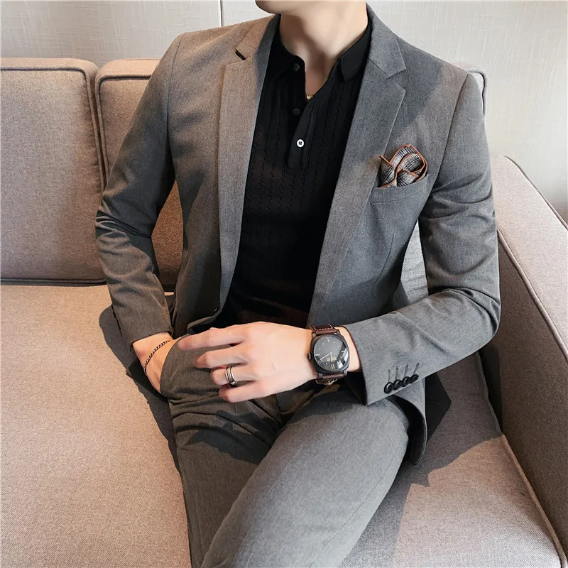 (Jacket+Pants) 2023 Suits Fashion New Men High Quality Low Price