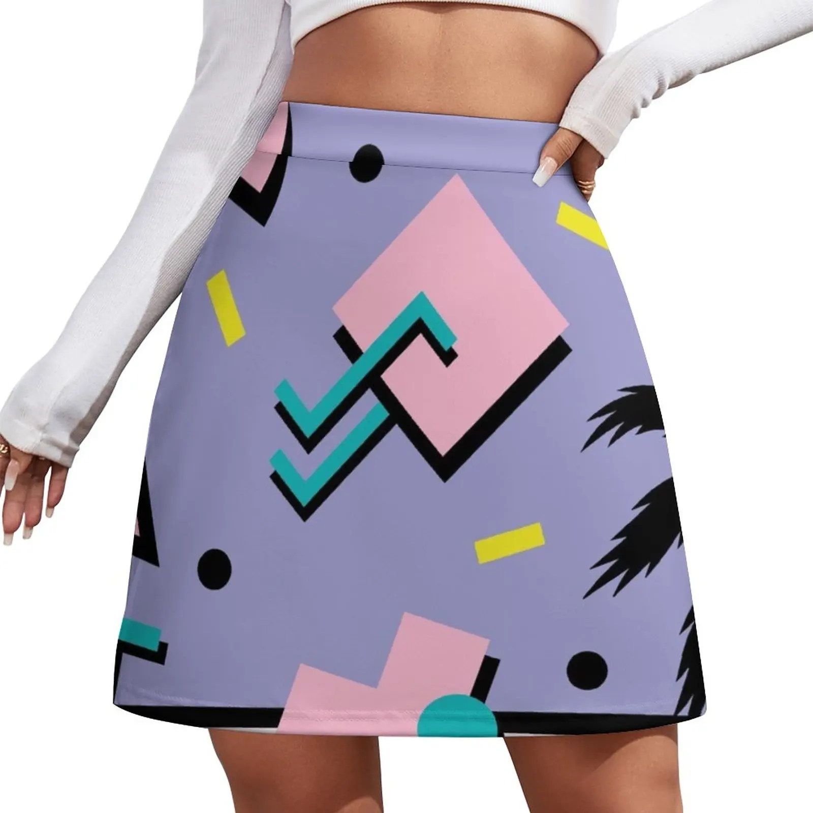 Memphis Pattern 22 - Retro 90s / 80s Mini Skirt women's skirts trend 2024 night club outfit