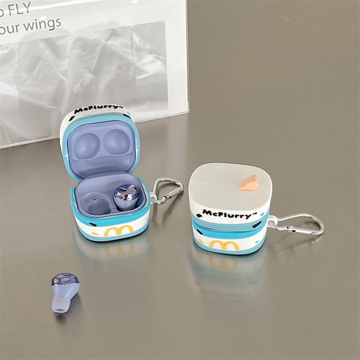 Lovely Mcflurry Ice Cream Design Custodia Per Auricolari In Silicone Di Alta Qualità Per Samsung Galaxy Buds2 Pro/Buds2/Buds Pro/Buds Live