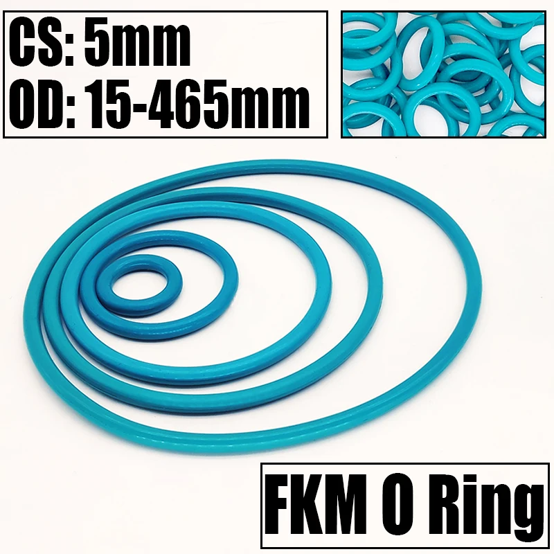 

1-3PCS FKM O Ring Seal Gasket Thickness CS 5mm OD 15-465mm Oil/High Temperature Resistance Washer Fluorine Rubber Spacer