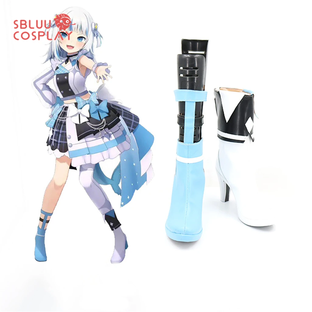 

SBluuCosplay Virtual YouTuber Gawr Gura Cosplay Shoes Custom Made Boots