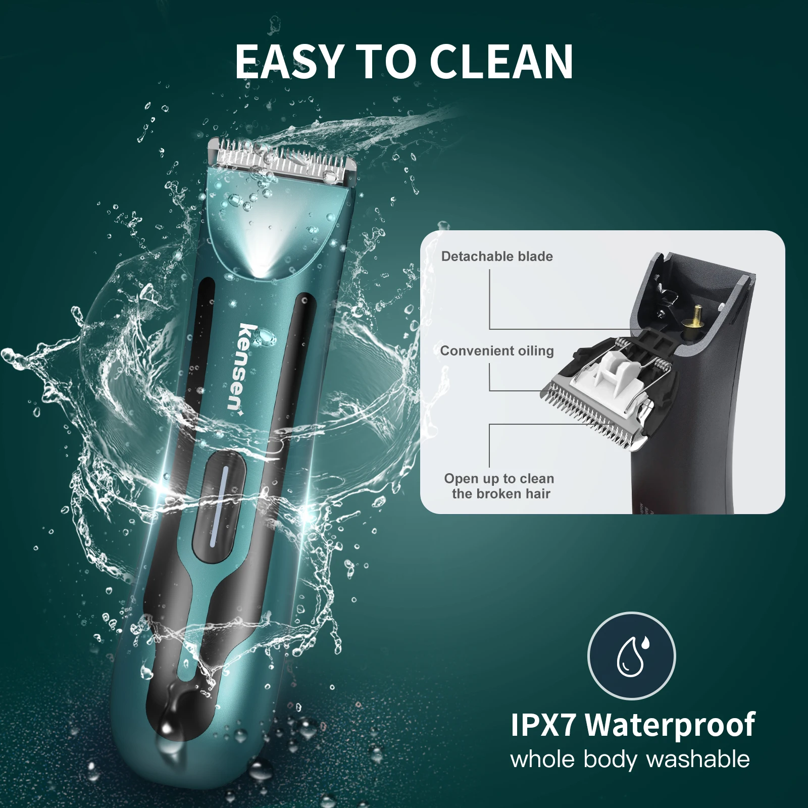 KENSEN S10 Electric Body Hair Trimmer for Men Women Balls Shaver Hair Removal Bikini Trimmer Groin Groomer Clipper Beard Razor 6