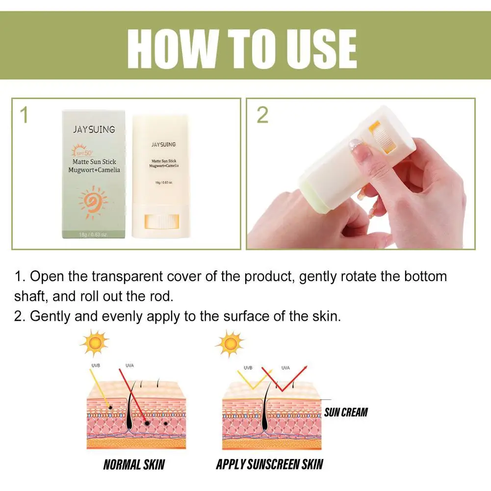 18g Matte Sunscreen Stick Isolation From Ultraviolet Rays Sun Block Moisturizing And Brightening Skin Tone For Skincare