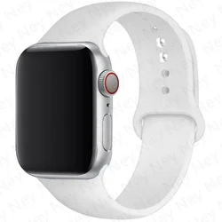 Premium Sport Soft Silicone Watch Band - Durable Rubber Strap - 38mm - 40mm - 41mm M - L (9 White)