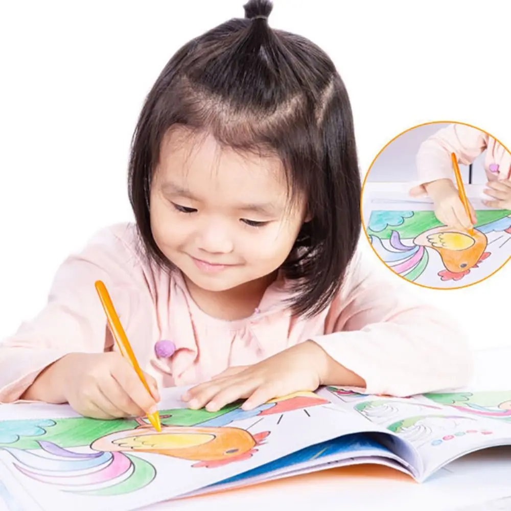 6/12/24/36 Colors Plastic Crayon Erasable Painting Tools Triangular Children Wax Pencil Graffiti Oil Stick