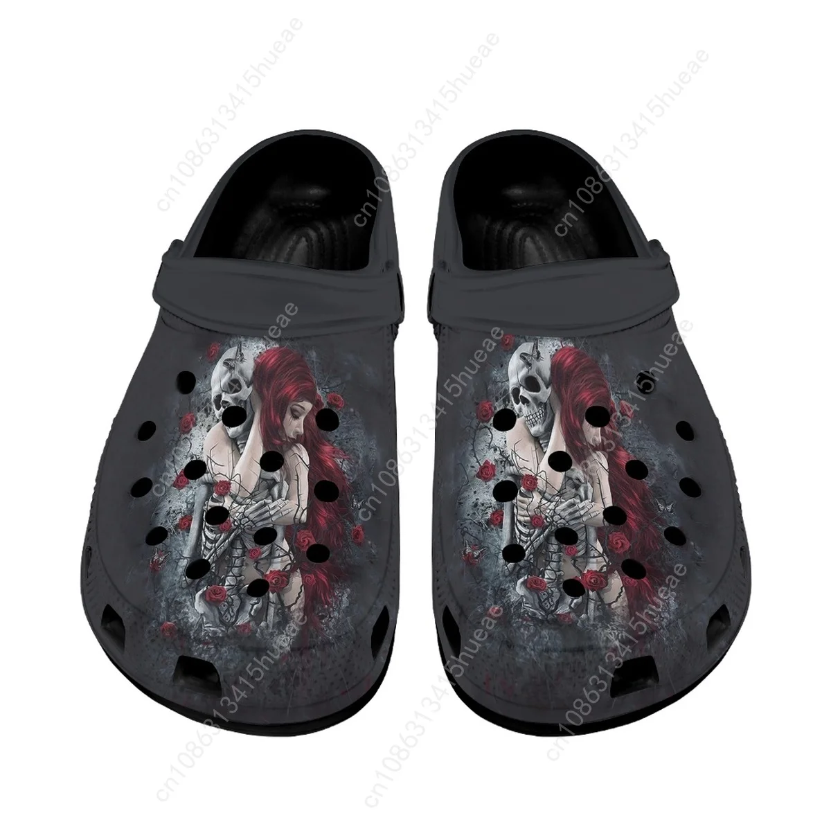 Gothic Skull Rose Print New Women Slippers Summer Outdoor Slides Soft Sole Garden Shoes Classic Nursing Sandals Halloween Gifts