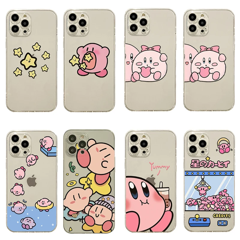 

Kawaii Star Kirby Super Cute Phone Case with Laser Laser Card Bracelet Good Gift Girls for Iphone 15 15Pro 15Promax 14 13 12 11