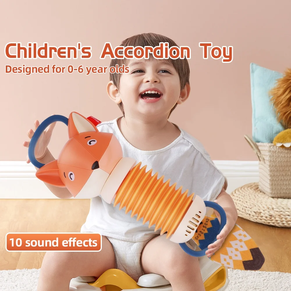 

Cartoon Fox Accordion Baby Music Toys Early Education Instrument Electronic Vocal Toy Kids Soothe Toy Musical Instrument Toys