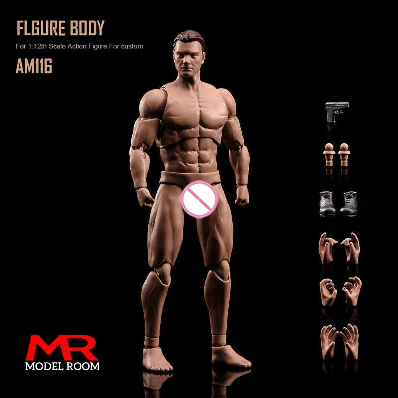 1/12 Scale Male Super Flexible Body Action Figure Model TM01 TM02 Seamless  Body AM116 G001