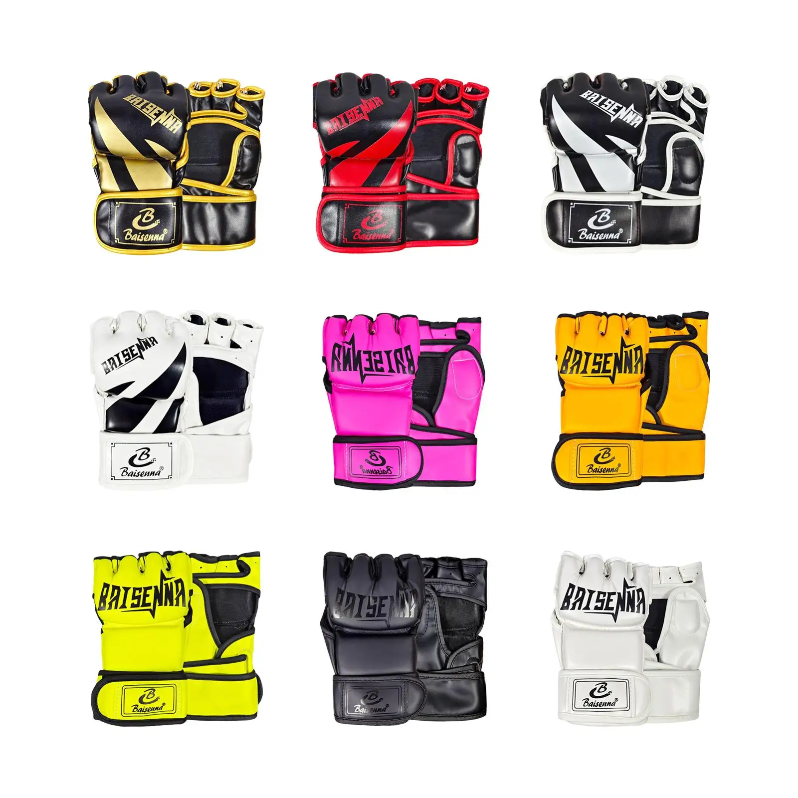 

Mma Gloves Half Finger Professional Martial Arts Karate Fighting Glove Sandbag Muay Thai Mitts Sport Mittens Kick Boxing Gloves