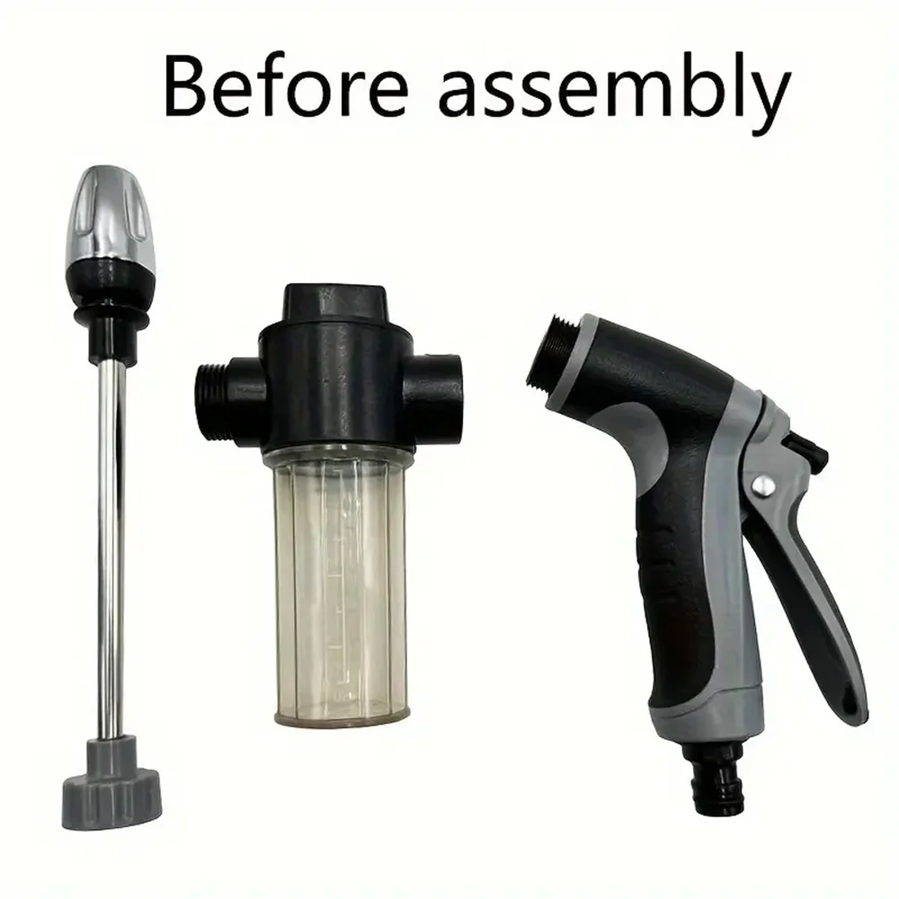 Expandable high-pressure car wash spray gun, equipped with removable soap spray gun, anti-skid handle, foam spray pipe - suitabl 6
