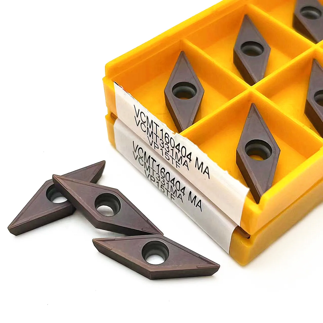 

10PCS carbide insert VCMT160404 VCMT160408 VP15TF UE6020 US735 cylindrical metal milling cutter lathe CNC turning tool VCMT1604