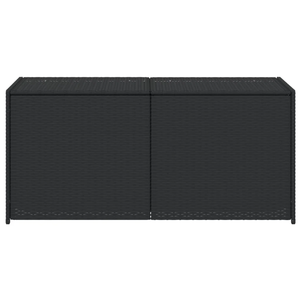 Schwarze Gartenaufbewahrungsbox 283L aus geflochtener Kunstharzoptik für Werkzeuge und Outdoor-Kissen – Detail 4