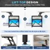 40" Lift Top Coffee Table, 4 in 1 White Coffee Tables with Storage for Living Room,Small Coffee Table with 2 Drawers & LED Light 5
