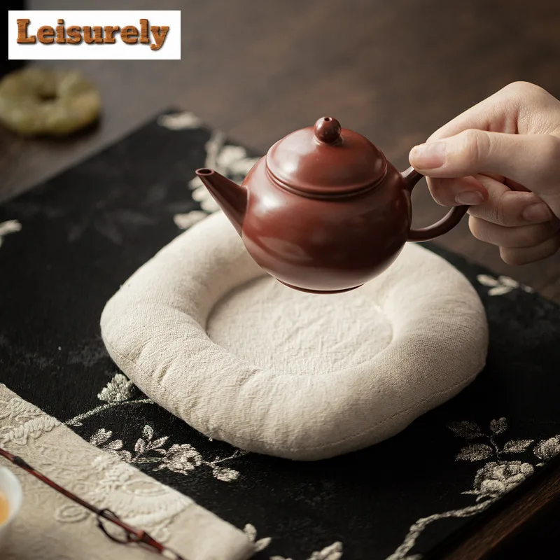 3pc/set Plum Blossom Embroidery Brocade Tea Table Mats Vintage Drink Coaster Dinner Table Cloth Mat Tea Items Supplies Craft