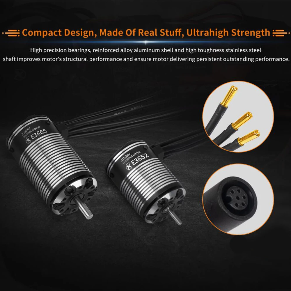 Détail du rotor et des aimants du moteur sans balais étanche haute vitesse XC-ESC 3665 3300KV, finition métallique.