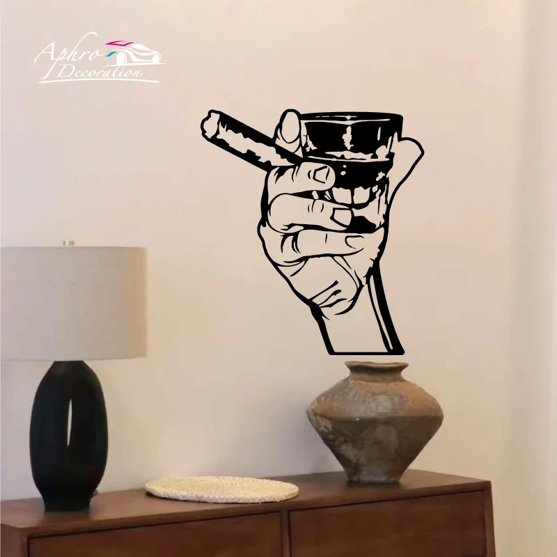 Whiskey Rum Wall Sticker Drink Alcohol Men's Bar Cigar Lounge Home Living Room Man Cave Decoration Vinyl Decal Men's Gifts