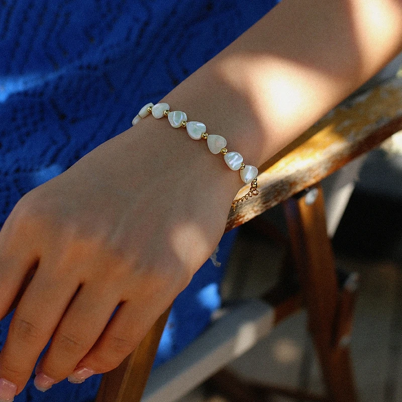Kkwhead Bracciali Con Perline Di Conchiglia Di Mare Profondo Naturale Vinatge Bracciali Da Donna Gioielli A Cuore Accessori Per Gioielli Vintage Pulse