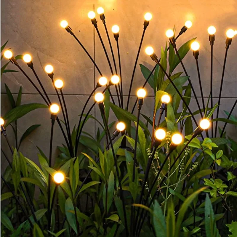 LED Solar Firefly Lights Outdoor Garden Waterproof Lawn Landscape Fairy Light Sunlight Powered Fence Street Decor Solar Lamp