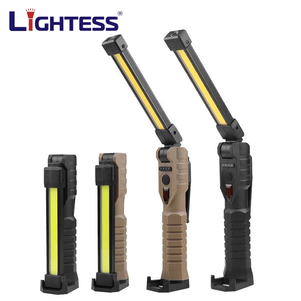 

New Double Sided COB Folding Work Light Strong Magnet 3 Light Source Type C Rechargeable Emergency Floodlight Maintenance Lamp